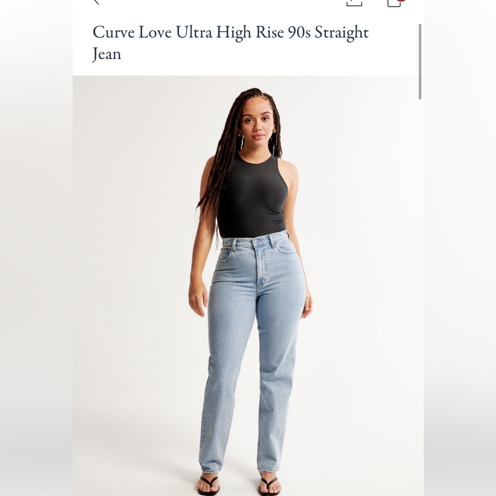 Abercrombie&Fitch Curve Love Ultra High Rise 90s Straight Jean size 23/000s - Picture 2 of 6